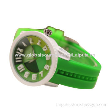 Fashionable Sport Analog Wristwatch with Colorful Silicone WristbandNew